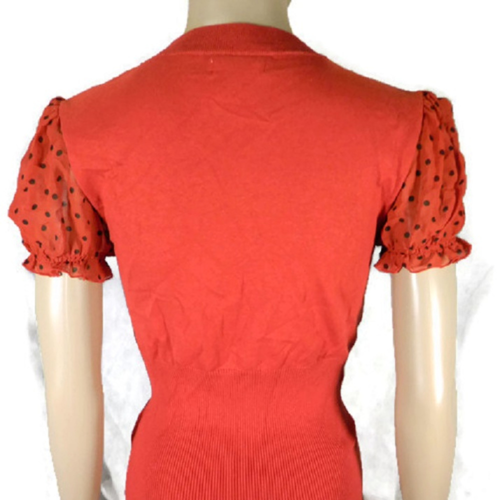 Worthington Red Silk Top Small - Picture 3 of 5